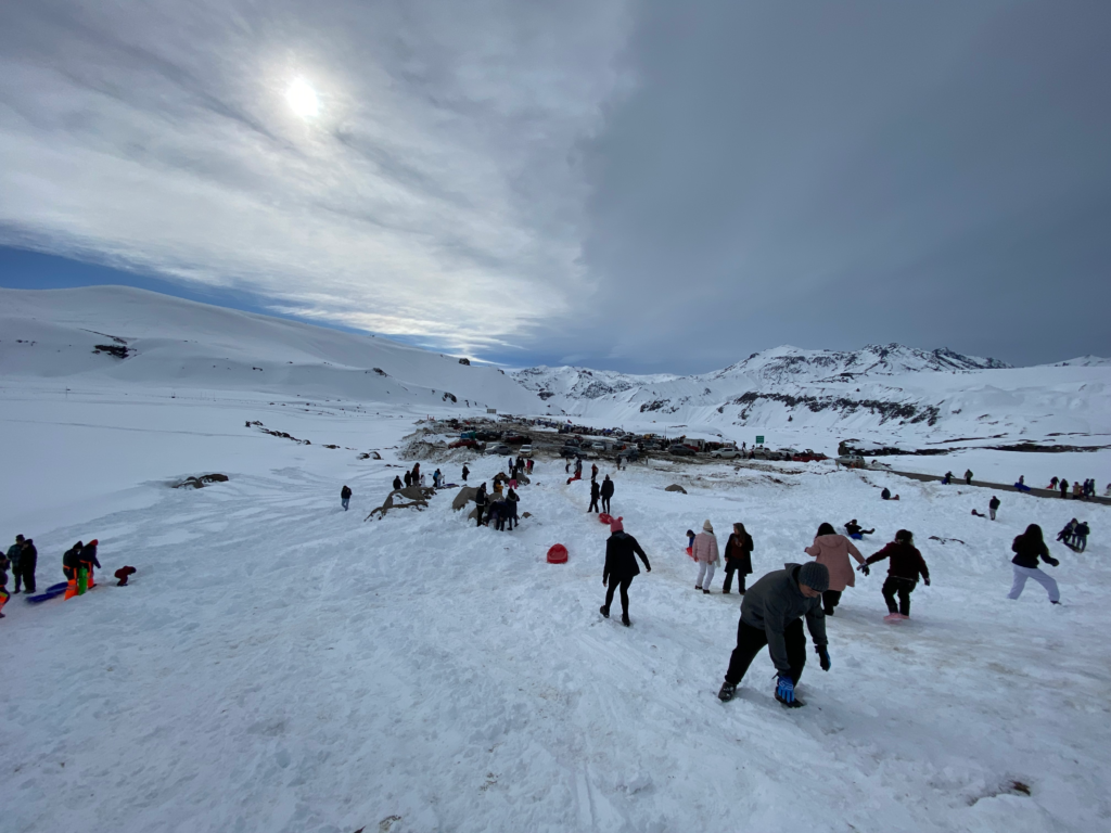 Sledding Hill in the Chilean Andes, Winter