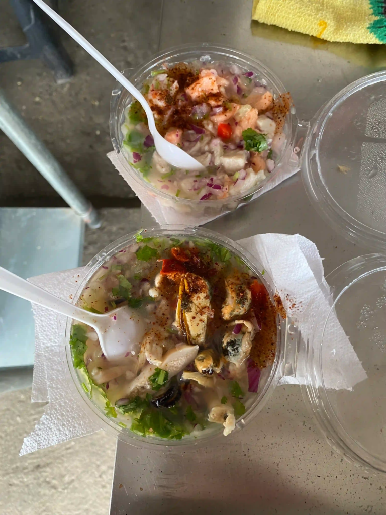 Ceviche in Chile, traditional Chilean food, seafood chile