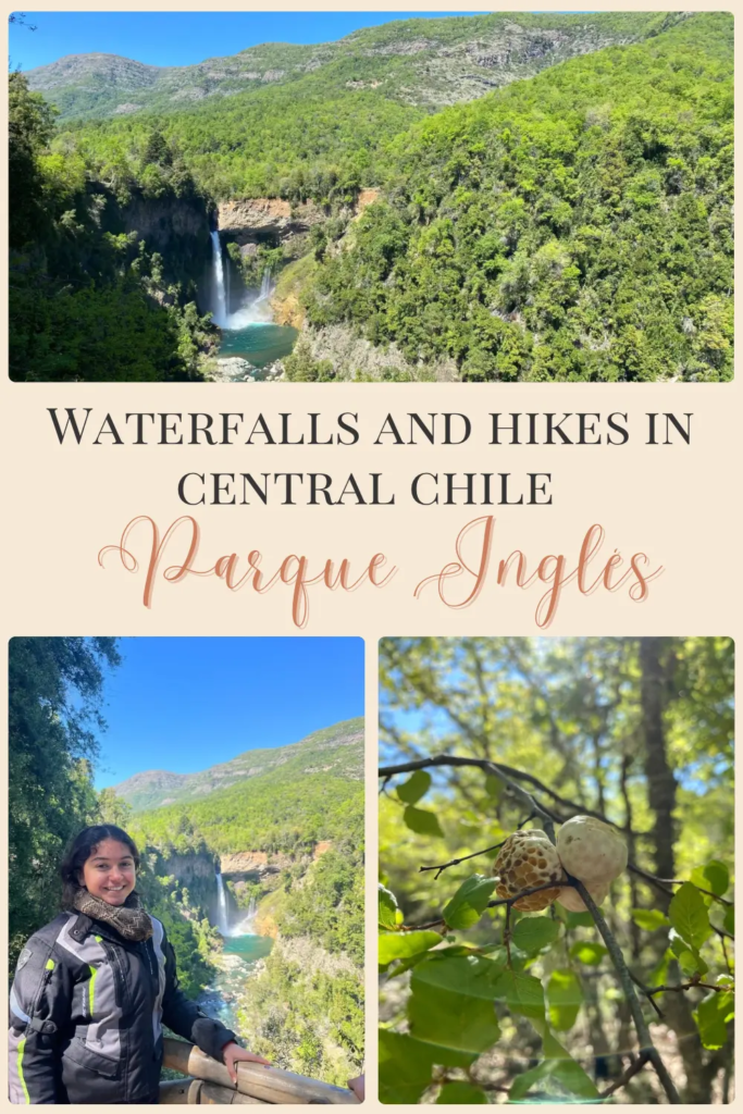 Waterfalls and hiking trails in central Chile at Radal Siete Tazas And Parque Inglés. 
